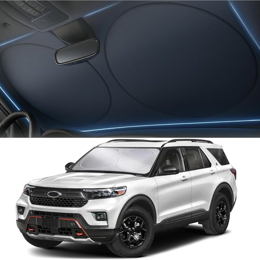 Foldable Windshield Sun Shade for Car – 280T Reflective UV and Heat Shield with